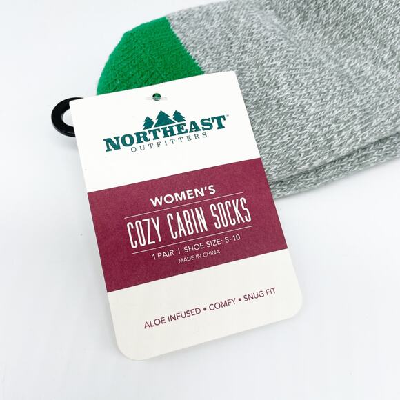 Northeast Outfitters Neo Cozy Cabin Marled Icon Crew Socks Gray Womens Size 5-10 - Picture 3 of 4